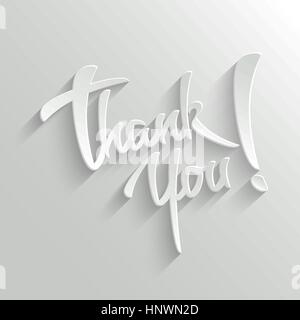 Merci lettrage main Carte de Vœux. Fond vecteur typographiques. Calligraphie faite à la main. Facile à coller n'importe quel arrière-plan Illustration de Vecteur