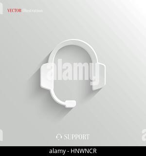 Écouteurs avec microphone icône - vector illustration web, facile à coller n'importe quel arrière-plan Illustration de Vecteur