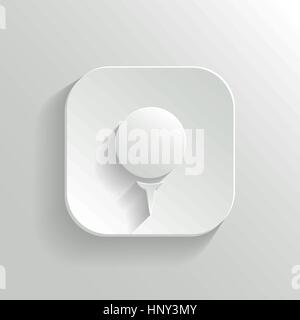 Golf d'icône - vector app blanc bouton avec ombre Illustration de Vecteur