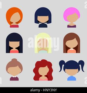 Avatars colorés Icons Set dans un style plat Illustration de Vecteur