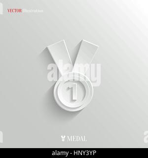 Icône médaille - vecteur de l'éducation contexte avec ombre Illustration de Vecteur