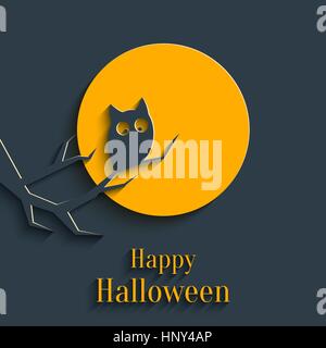 Modèle de conception de carte de Vœux, bannière pour Halloween dans Télévision Style avec ombre Illustration de Vecteur