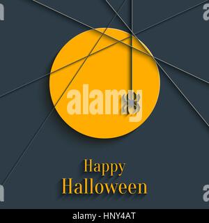 Modèle de conception de carte de Vœux, bannière pour Halloween dans Télévision Style avec ombre Illustration de Vecteur