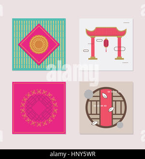 Ensemble d'origines orientales de vacances traditionnel coréen Banque D'Images