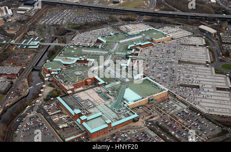 Vue aérienne du centre commercial de Meadowhall, Sheffield, Royaume-Uni Banque D'Images