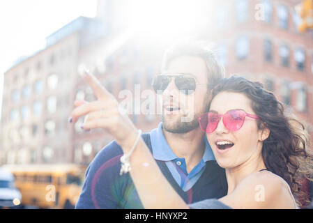 Sites touristiques couple ensemble Banque D'Images