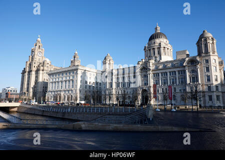 Les trois grâces liver building cunard building port de Liverpool building bâtiments pier head liverpool uk Banque D'Images