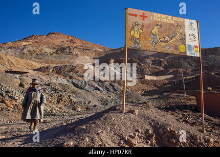 Scène dans la section Pailaviri, Cerro Rico, Potosi, Bolivie Banque D'Images