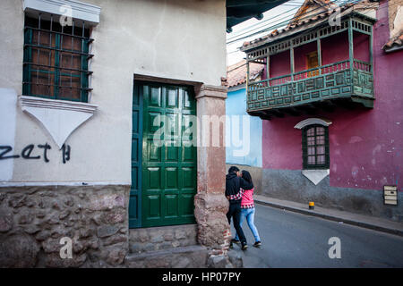 Rue d'Ayacucho, Potosi, Bolivie Banque D'Images