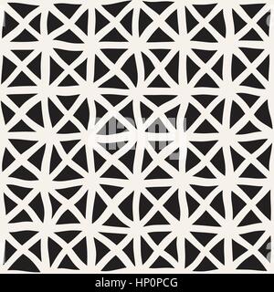 Ligne de la main Lattice. Seamless Vector motif en noir et blanc. Illustration de Vecteur