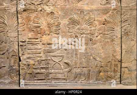 Londres, Angleterre, Royaume-Uni. British Museum. L'Assyrien (c640-620BC) de South West palace à Ninive. Faire campagne dans le sud de l'Iraq Banque D'Images