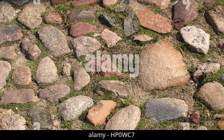 Trottoir en pierres naturelles du Banque D'Images