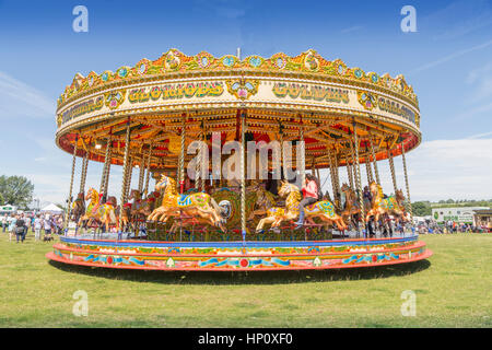 Gallopers vapeur Screeton Frères Masham North Yorkshire Angleterre UK Banque D'Images
