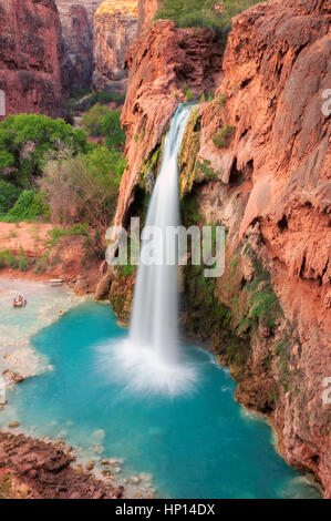 Havasu Falls, chutes d'eau dans le Grand Canyon, Arizona Banque D'Images