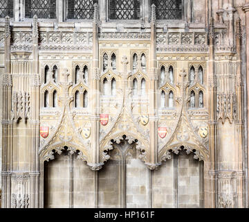 Tombe à la cathédrale de Canterbury, Angleterre, de William Warham, archevêque de Canterbury lorsque Henry VIII s'est fait chef de l'église de l'Angleterre. Banque D'Images