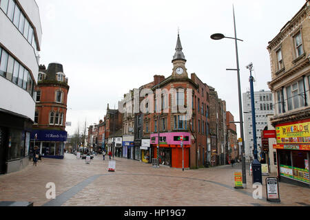 Hanley, Stoke-on-Trent Centre-ville, le Staffordshire. 17 février 2017. Banque D'Images