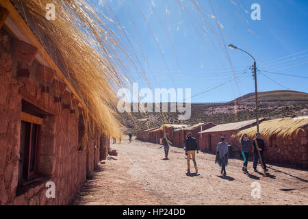 Machuca village, Main street, désert d'Atacama. Region de Antofagasta. Chili Banque D'Images