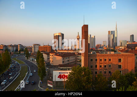 Voir d'Unicredit Tower dans le quartier de Porta Nuova, Milan, Italie Banque D'Images