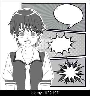 Anime Girl Talk Speech Bubble Image Vectorielle Stock Alamy