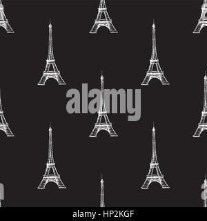 La texture de fond transparent. Paris France Tour Eiffel sur le fond noir Illustration de Vecteur