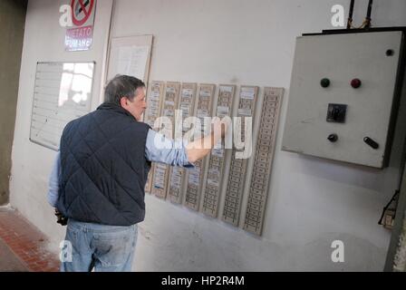 Milan (Italie), l'entrée d'une usine de teinture de tissus industriels Banque D'Images