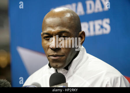 Donald Driver de Green Bay Packers au Super Bowl Media Day au Cowboys Stadium le 1 février 2011 à Arlington, Texas. Photo de Francis Specker Banque D'Images