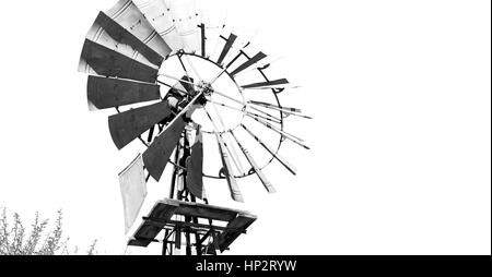 Afrique du Sud flou technologie turbine moulin dans le parc national Banque D'Images