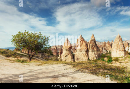 Incroyable coucher du soleil sur la Cappadoce. La Turquie. L'Europe Banque D'Images