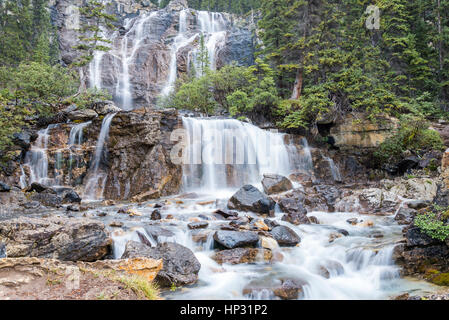 Chutes Tangle, Jasper National Park, Alberta, Canada Banque D'Images