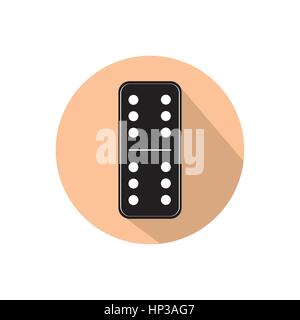 Dominos. isolé sur fond blanc dans un cercle lumineux. Trendy style plat pour la conception graphique, logos, site web, médias sociaux, applications mobiles Illustration de Vecteur