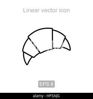 Icône du croissant dans un style linéaire Illustration de Vecteur