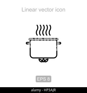 Icône de la casserole dans un style linéaire Illustration de Vecteur