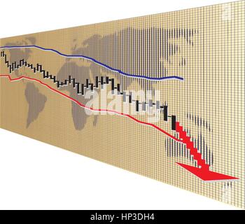 Abstract vector illustration de crise financière graphique Illustration de Vecteur