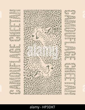 Vector illustration de guépard et têtes de camouflage Illustration de Vecteur