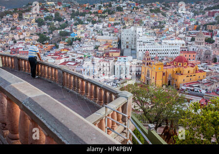 Vue de Guanajuato, touristiques de la 'Mirador el Pipila', de l'état de Guanajuato, Mexique Banque D'Images