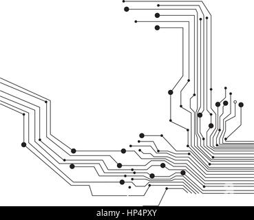 Circuit imprimé sur fond blanc Illustration de Vecteur