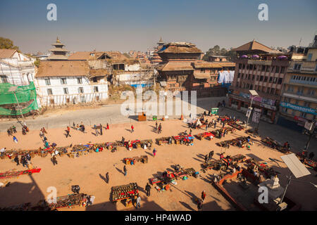 Vue aérienne de souvenir, rue Market, Durbar Square, Katmandou, Népal Banque D'Images