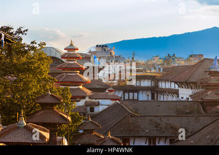 Vue sur Durbar Square, Katmandou dans l'après-midi Banque D'Images