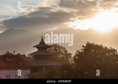 Vue sur Durbar Square, Katmandou dans l'après-midi Banque D'Images