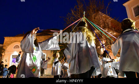 Nauplie, Grèce 18 février 2017.Les manifestations traditionnelles Carnaval à Nauplie dans le cadre de Carnaval en Grèce. Banque D'Images