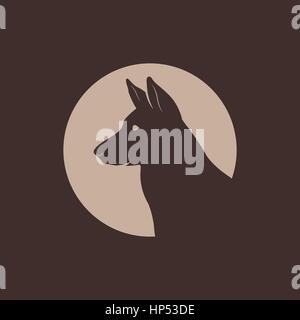 Logo Silhouette tête de berger allemand. Vector illustration. Illustration de Vecteur