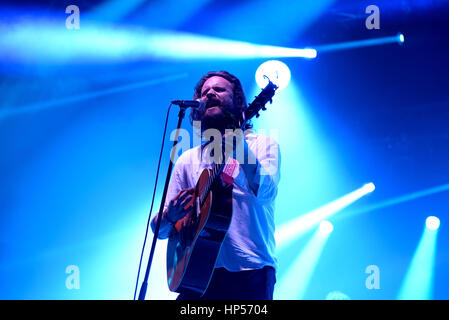 Barcelone - 4 JUIL : Le Père John Misty (band) en concert au Festival de Vida le 4 juillet 2015 à Barcelone, Espagne. Banque D'Images