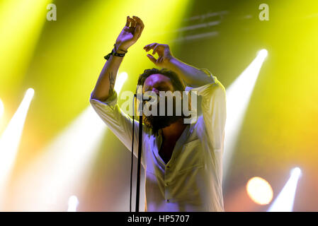 Barcelone - 4 JUIL : Le Père John Misty (band) en concert au Festival de Vida le 4 juillet 2015 à Barcelone, Espagne. Banque D'Images