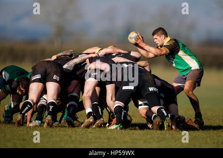 Nord du Dorset RFC RFC Wimborne vs XV 2e 2e XV. Samedi, 18 février 2017 - Gillingham, Dorset, Angleterre. Banque D'Images