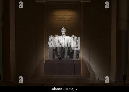 Washington, D.C., USA - Le 19 janvier 2016 : le Lincoln Memorial est un monument national construit pour honorer le 16e président des États-Unis Banque D'Images