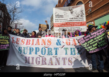 Peckham, Londres, Royaume-Uni. 16Th Jun 2017. Des centaines ont défilé dans Peckham, dans le sud de Londres pour protester contre l'expulsion de migrants.David Rowe/Alamy Live News Crédit : David Rowe/Alamy Live News Banque D'Images