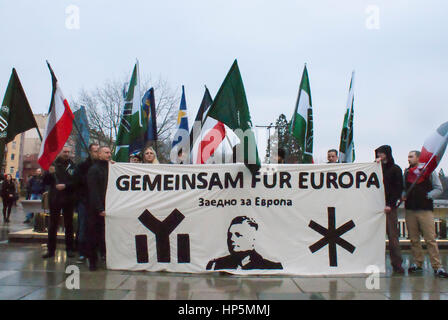 Sofia, Bulgarie. 16Th Jun 2017. Pour la 14e fois à Sofia a lieu Lukovmarsh. Initiative de l'Union nationale bulgare. La marche est en mémoire du général Hristo Lukov. En dépit de cette année est le maire de Sofia Yordanka Fandakova pour mettre fin à la manifestation. Credit : Nicola Kota/Alamy Live News Banque D'Images