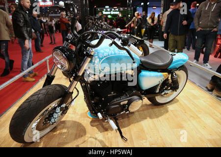 London UK 19-Février-2017 Le MCN Carole Nash Motorcycle Show 2017 a 22 le premier fabricant mondial et le meilleur de la nouvelle voiture, et les filles et des vêtements et accessoires pour cavaliers. Quezada-Neiman@Paul/Alamy Live News Banque D'Images