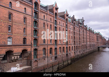 Célèbre quartier des entrepôts de Speicherstadt à Hambourg, Allemagne Banque D'Images