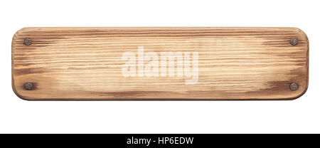 Conseil en bois rustique avec des clous. Old plank avec coins arrondis. Banque D'Images